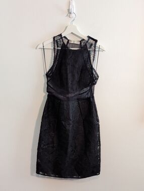 STELLA MCCARTNEY black lace mini dress - flawed - size 2/4
